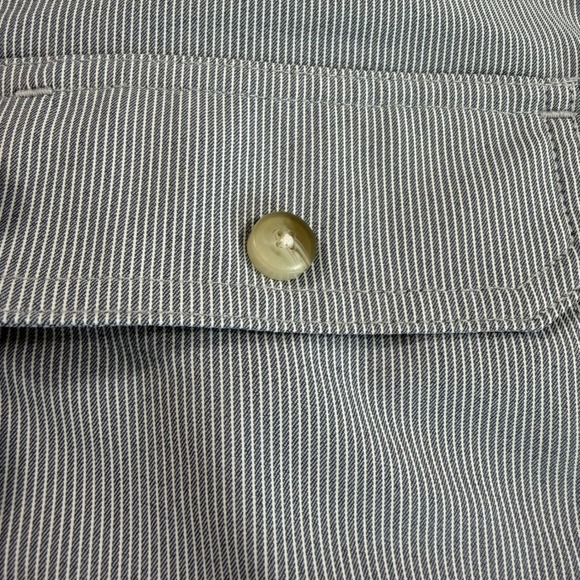 PONCHO Mens 3XL Regular Fit Striped Short Sleeve Shirt Magnetic Pockets EUC - Picture 11 of 15